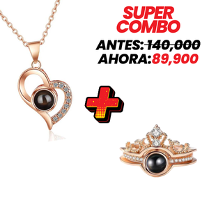 SUPER COMBO: Collar + Anillo Te Amo 100 Idiomas | EternalShine®